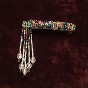 Multicolor Beaded Hair Clip with Dangles